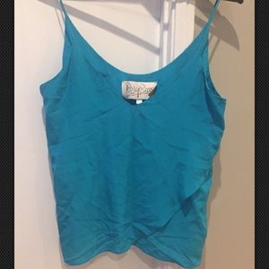 Rory Beca Teal Silk Camisole Tank Top